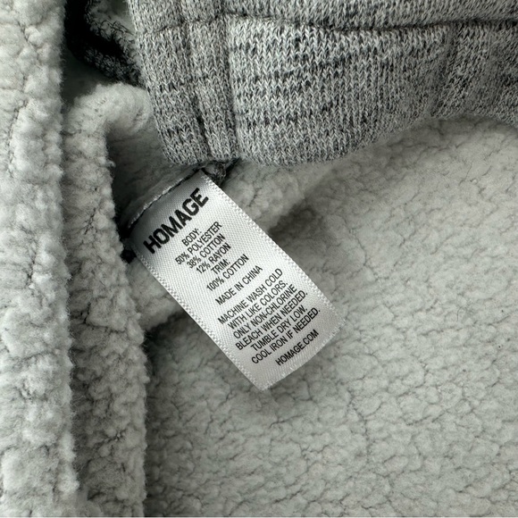 HOMAGE HUSTLE Women's Over Sized Mock Neck Pullover Hoodie Gray Small - Picture 5 of 9